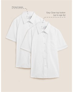 Облегающая школьная блузка из чистого хлопка 2 шт Marks & spencer