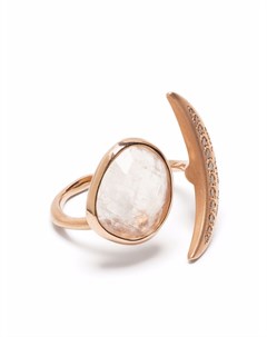 Кольцо Luna из розового золота с бриллиантами и лунным камнем Sirciam