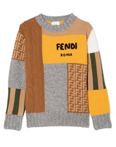 Джемпер с круглым вырезом и логотипом FF Fendi kids