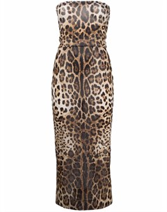 Платье миди с леопардовым принтом Dolce&gabbana