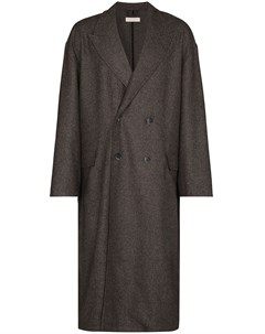 Двубортное шерстяное пальто с узором в елочку Mfpen