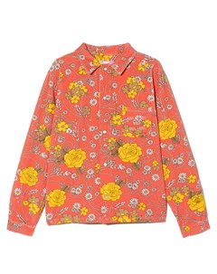 Вельветовая рубашка с цветочным принтом Erl kids