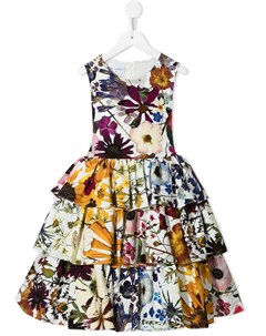 Ярусное платье с цветочным принтом Oscar de la renta kids