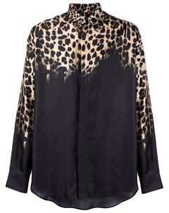 Рубашка с длинными рукавами и леопардовым принтом Roberto cavalli