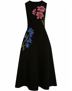 Платье миди с цветочной вышивкой Oscar de la renta