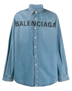 Джинсовая рубашка с вышитым логотипом Balenciaga