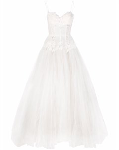 Свадебное платье с цветочной аппликацией Loulou