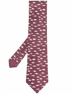 Шелковый галстук 2000 х годов с анималистичным принтом Hermès