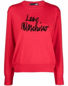 Джемпер вязки интарсия с логотипом Love moschino