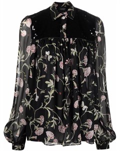 Рубашка с пайетками и цветочным принтом Giambattista valli