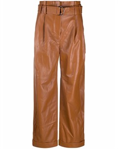 Кожаные брюки с завышенной талией Karl lagerfeld