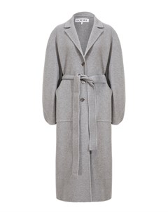 Серое шерстяное пальто Loewe