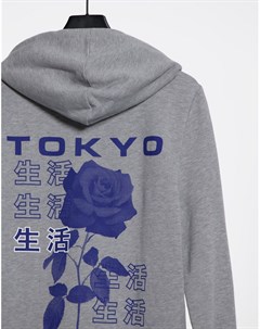 Худи с принтом розы и надписью Tokyo на спине Asos design