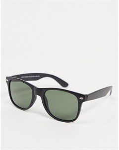 Черные квадратные солнцезащитные очки с зелеными стеклами Svnx