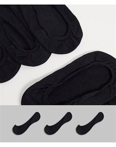 Набор из 3 пар черных невидимых носков из переработанного нейлона Asos design