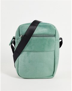 Вельветовая сумка через плечо зеленого цвета Svnx