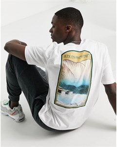 Белая футболка с тропическим принтом на спине River island