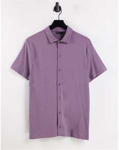 Трикотажная рубашка выбеленного фиолетового цвета на пуговицах из органического материала Asos design