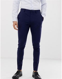 Темно синие супероблегающие брюки Asos design