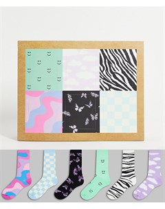 Подарочный набор из 6 пар носков Asos design
