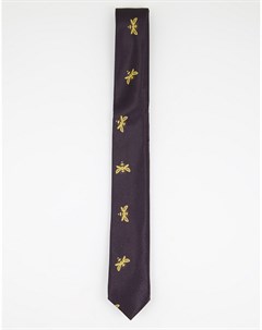 Узкий галстук с вышитыми пчелами Bolongaro trevor