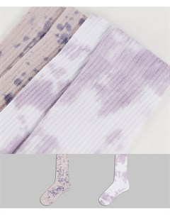 Набор из 2 пар спортивных носков с мраморным узором и брызгами краски Asos design