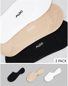 Набор из 3 пар невидимых носков белого цвета Sisk Aldo