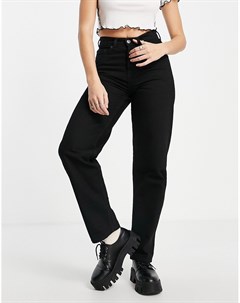 Черные широкие джинсы из органического хлопка округлой формы Femme Selected