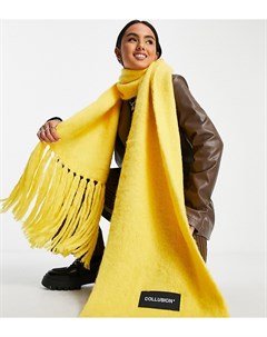 Пушистый вязаный шарф желтого цвета Unisex Collusion