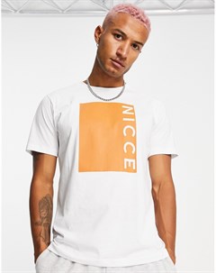 Белая футболка с прямоугольным принтом Cube Nicce