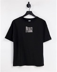Черная футболка в стиле oversized с принтом логотипа Downtown Puma
