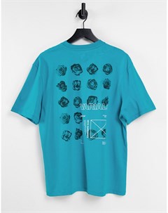 Синяя футболка с цветочным принтом River island