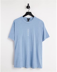 Голубая футболка в стиле oversized с принтом Brooklyn New look