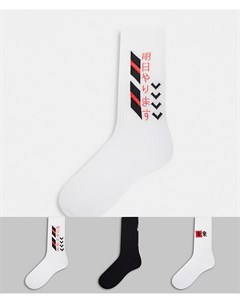Набор из 3 пар спортивных носков с принтом в японском стиле Asos design
