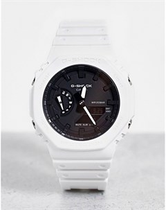 Белые часы в стиле унисекс с силиконовым ремешком G Shock GA 2100 Casio