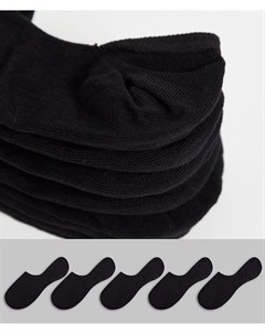 Набор из 5 пар черных невидимых носков Со скидкой Asos design