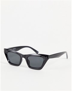 Солнцезащитные очки в черной квадратной оправе кошачий глаз Recycled Asos design