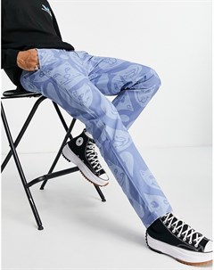 Голубые саржевые брюки со сплошным принтом кошачьих морд RIPNDIP Rip n dip