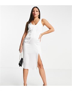 Белое атласное платье миди 4th & reckless tall