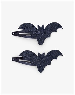 Набор из 2 блестящих черных заколок для волос в виде летучих мышей Halloween Pieces