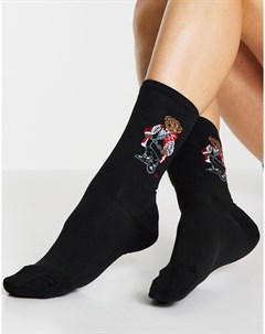 Черные носки с логотипом в виде медведя Polo ralph lauren