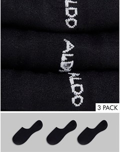 Набор из 3 пар невидимых носков черного цвета Sisk Aldo