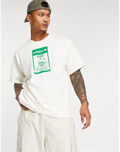 Белая футболка в стиле унисекс с принтом лягушонка Кермита x Disney Adidas originals