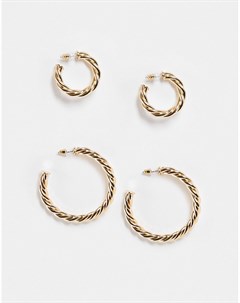 Золотистые серьги кольца разных размеров Aderima Aldo