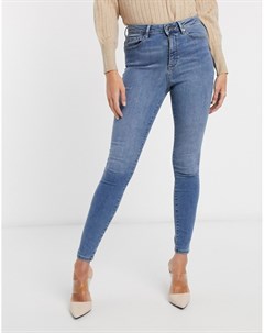 Голубые джинсы скинни с завышенной талией Vero moda
