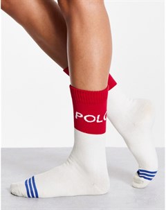 Разноцветные носки в университетском стиле колор блок Polo ralph lauren