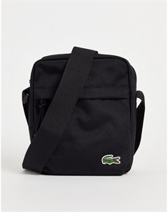 Черная сумка через плечо с логотипом Lacoste