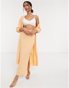 Трикотажная юбка персикового цвета от комплекта Asos design