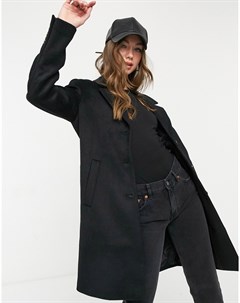 Черное классическое пальто из смесовой шерсти Selected