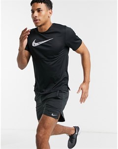 Черная дышащая футболка для бега Wild Nike running